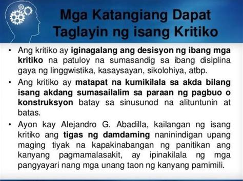 Kritiko meaning in tagalog